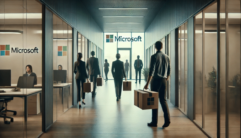 Microsoft Highlights AI Gains Amid Layoffs, Raising Job Security Concerns.
