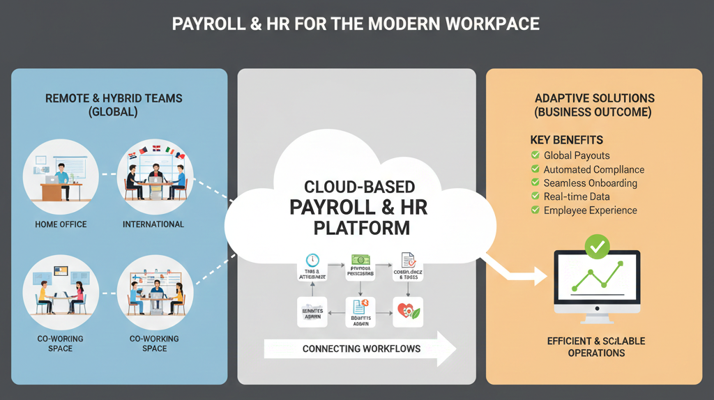 Payroll and HR technology supporting remote workforce