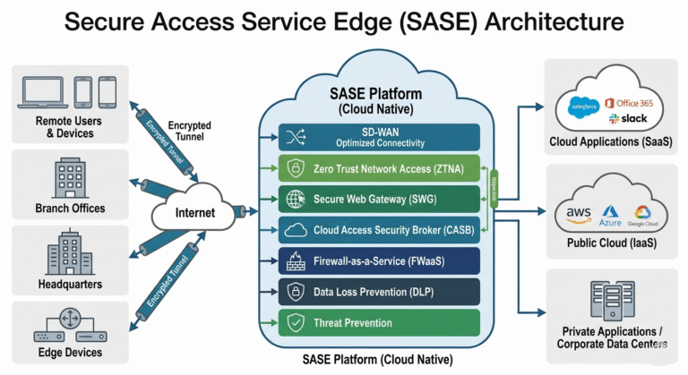 Secure Access Service Edge SASE architecture securing enterprise networks
